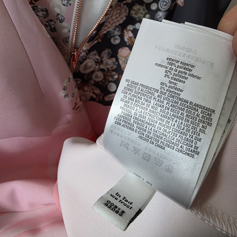 Ted Baker Rubelle Blenheim Palace ruched detail midi dress in natural maximalist - Picture 12 of 16